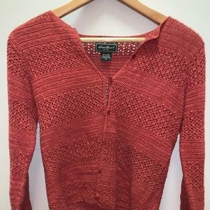 hand crocheted eddie bauer cardigan